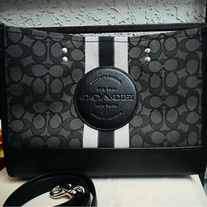 Coach Dempsey Carryall In Signature Jacquard With Stripe And Coach Patch